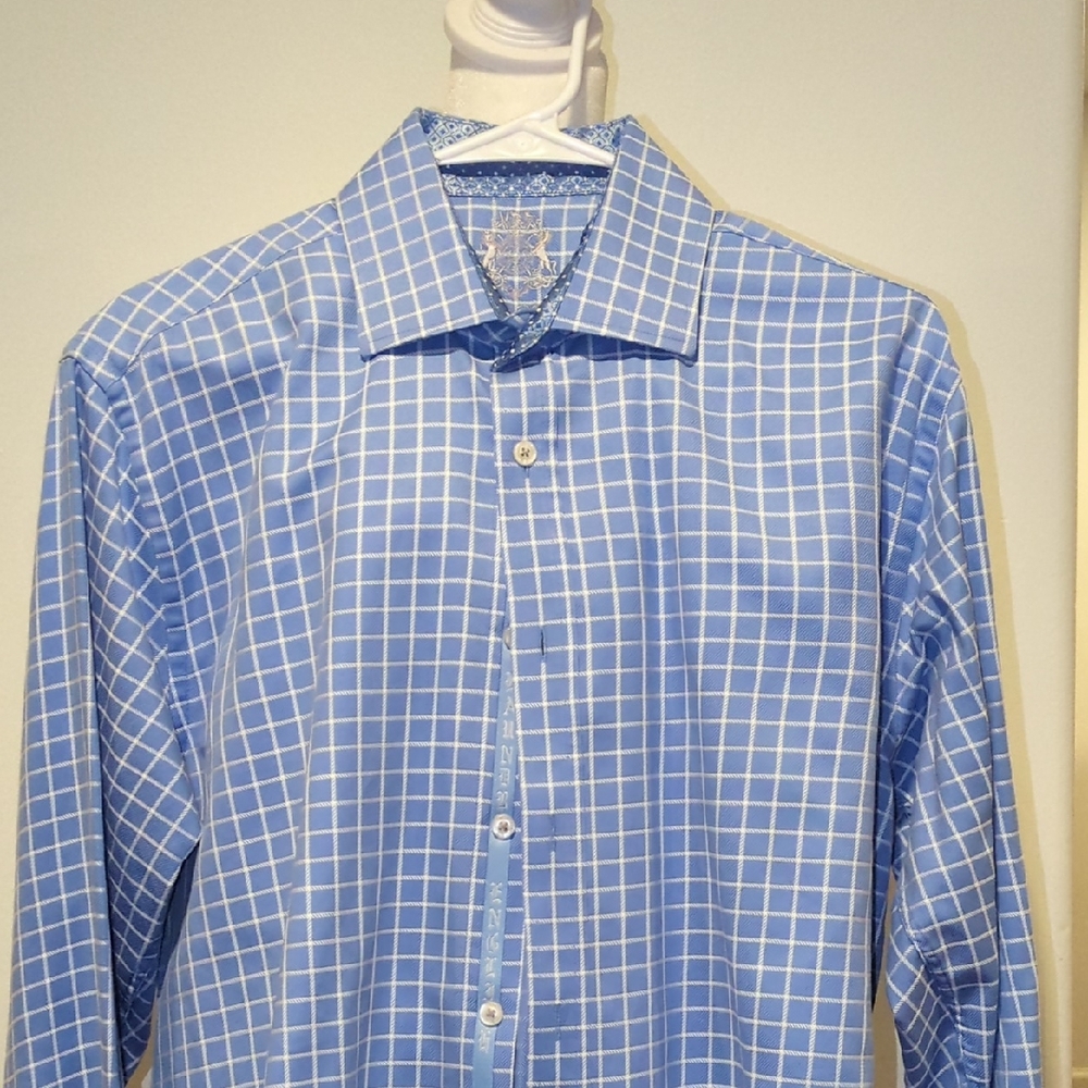 English Laundry Blue Checkered Men's Shirt